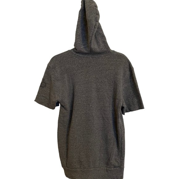 JORDAN TRAINED HOODIE SIZE SMALL CUT OFF KANGAROO POCKET RIBBED HEM - Picture 2 of 7